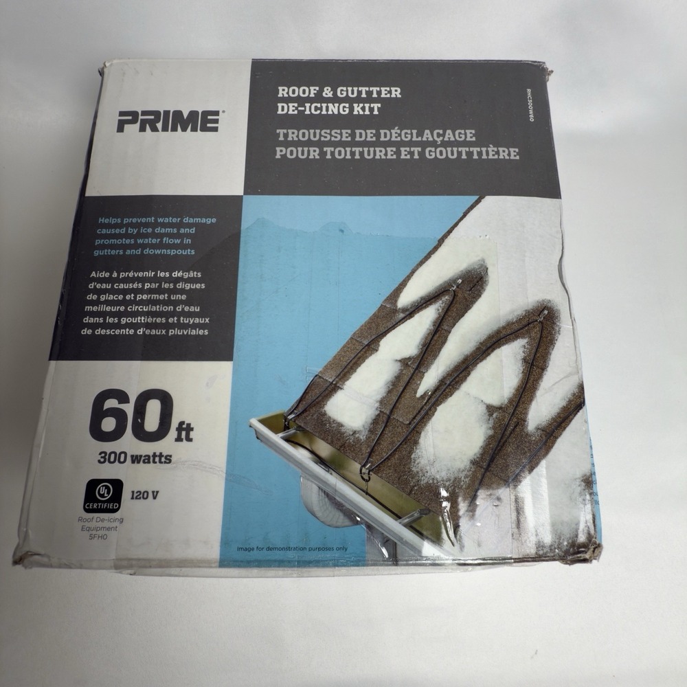 New Sealed Prime Roof & Gutter De-Icing Snow Kit 60 Feet 300 Watts